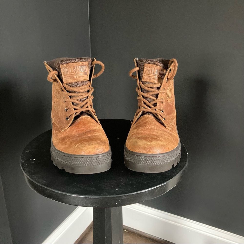 Palladium Pampa Womens Size 6.5 Boots 95522-237-m Brown Leather